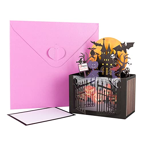 Giiffu Haunted House Halloween Card, Happy Halloween Celebration Greeting Cards, Handmade Halloween Pop Up Card, Personalised 3d Pop Up Box Card, Birthday, New Home, Congratulations, Thank You