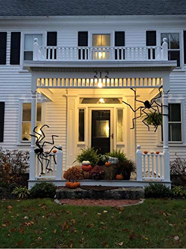 6.6ft Giant Hairy Spider Halloween Decorations Outdoor Spider Furry Black Giant Scary Fuzzy Spiders Outside Indoor Yard Wed Decor Party Favor