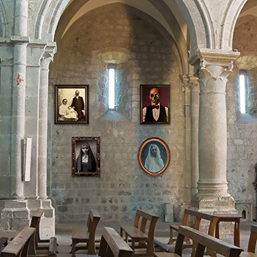 Halloween Decorations, 12 Pieces Laminated Halloween Gothic Decor Poster Frames Durable Haunted House Creepy Portraits Pictures Spooky Home Decor