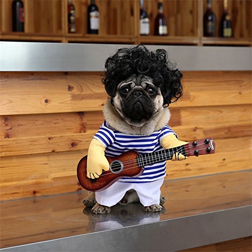 NACOCO Pet Guitar Costume Dog Costumes Cat Halloween Christmas Cosplay Party Funny Outfit Clothes (L)