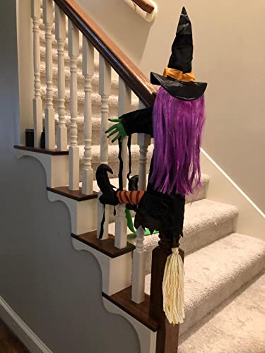 Betty Bash Crashing Witch into Tree Halloween Yard Decorations,(54" H) Large Crashing Witch into Tree