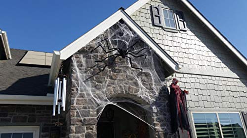 6.6ft Giant Hairy Spider Halloween Decorations Outdoor Spider Furry Black Giant Scary Fuzzy Spiders Outside Indoor Yard Wed Decor Party Favor