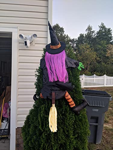 Betty Bash Crashing Witch into Tree Halloween Yard Decorations,(54" H) Large Crashing Witch into Tree