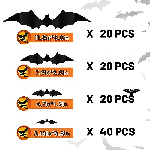 Spooky Halloween Bats Decoration Set - 100 Pieces
