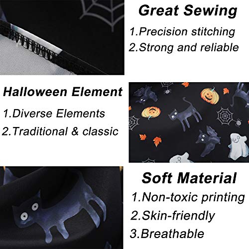 Halloween Dresses Womens Long Sleeve Cocktail Swing Dress Skeleton Pumpkin Printed Cosplay Party Costume