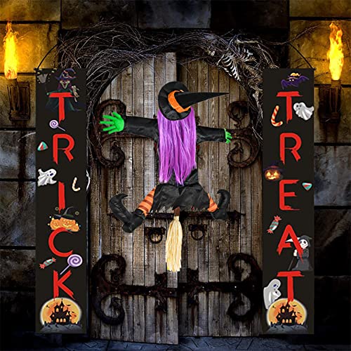 Betty Bash Crashing Witch into Tree Halloween Yard Decorations,(54" H) Large Crashing Witch into Tree