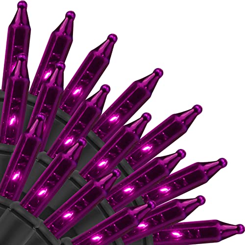 Ruisita Halloween String Lights 23.12 ft 100 Incandescent Purplish Red Mini Bulbs Lights, 120 V UL Certified String Lights for Outdoor and Indoor, Fairy Garden, Patio, Holiday, Halloween Decorations