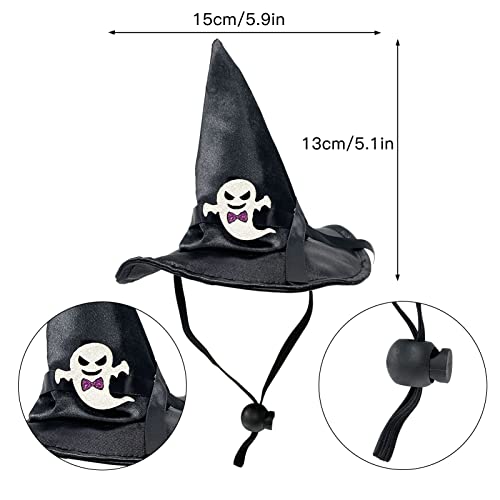 Halloween Cat Costume: Cat Witch Hat with Pet Cape, Funny Cat Wizard Costume, Cat Halloween Party Cosplay Clothes, Cute Cat Outfit for Cats Kittens Small Dogs (Blue)