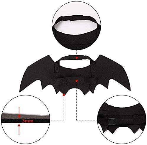 Pet Cat Costume Halloween Bat Wings Pet Costumes Pet Apparel for Small Dogs and Cats, Collar Cosplay Bat Costume