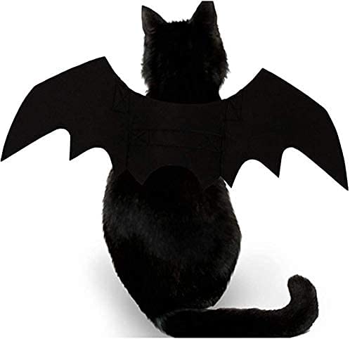Pet Cat Costume Halloween Bat Wings Pet Costumes Pet Apparel for Small Dogs and Cats, Collar Cosplay Bat Costume