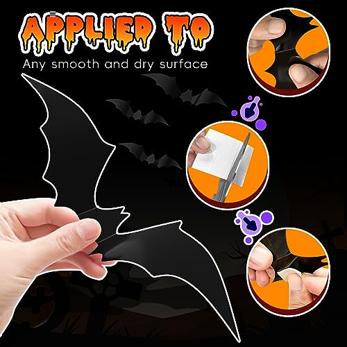 Spooky Halloween Bats Decoration Set - 100 Pieces