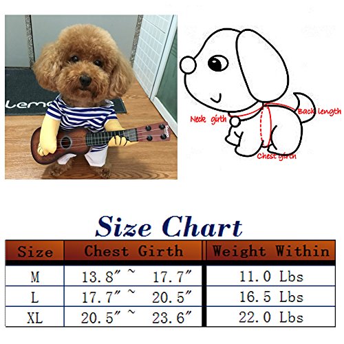 NACOCO Pet Guitar Costume Dog Costumes Cat Halloween Christmas Cosplay Party Funny Outfit Clothes (L)