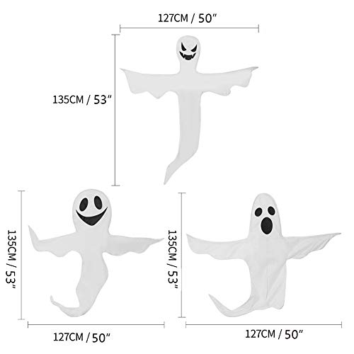 CCINEE Peek A Boo Hanging Ghost 50" X 53" Large Spooky Outdoor Decoration for Halloween Party Lawn Patio Haunted House Props Supply