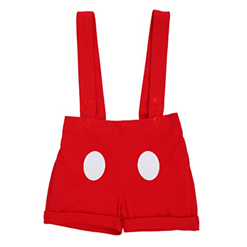 Baby Boy Short Sleeve Gentleman Bowtie Tuxedo Jumpsuit Overall Romper Mouse 1st Birthday Outfit Halloween Xmas First Christmas Clothing Headband Bowtie Infant Easter Day Clothing Red 12-18 Months