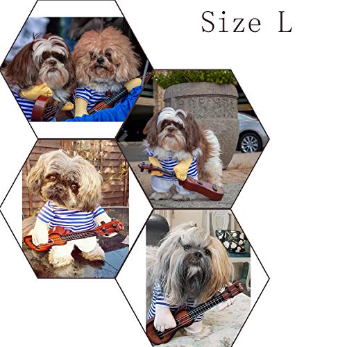 NACOCO Pet Guitar Costume Dog Costumes Cat Halloween Christmas Cosplay Party Funny Outfit Clothes (L)