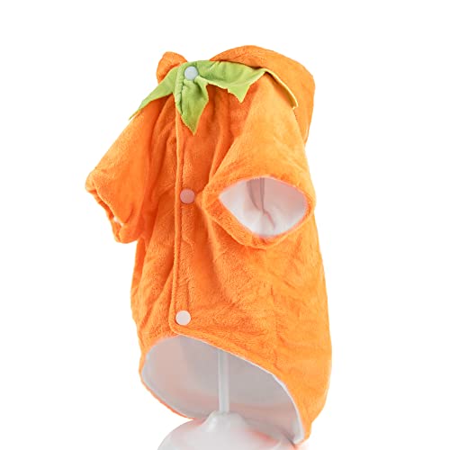 Delifur Dog Cat Halloween Pumpkin Costume Puppy Fleece Hoodie Coat for Small to Medium Dogs (Small)