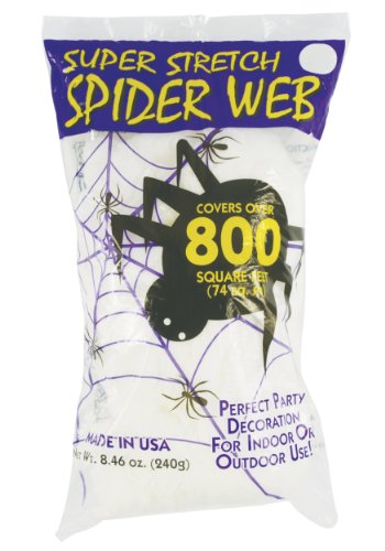Fun World Super Stretch Spider Web for Halloween Indoor/Outdoor Decoration 8.4 oz 800sqft