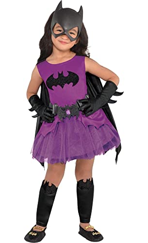 SUIT YOURSELF Purple Batgirl Halloween Costume for Toddler Girls, Batman, 3-4T, Includes Dress, Cape, Mask and More