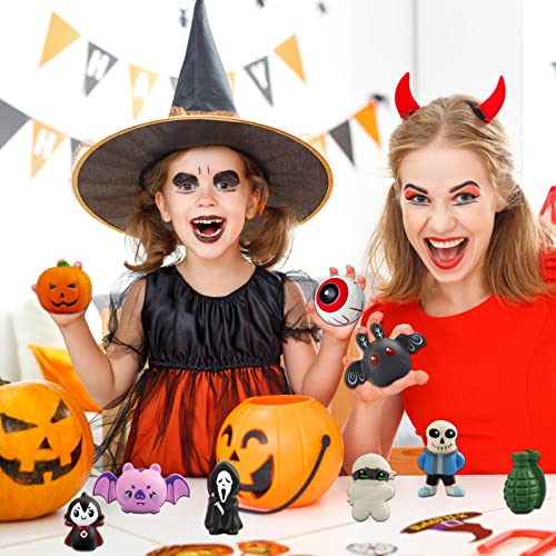 Halloween Squishy Toys,9Pcs Mochi Squishy Toy,Halloween Party Favors for Kids,Adults,Pumpkin Squishies Anxiety Toys, Halloween Prizes for Girls Boys