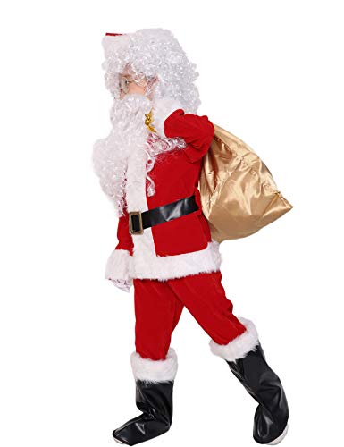 ADOMI Children's Deluxe Santa Suit 10pc. Christmas Child Santa Claus Kids Halloween Costume Cosplay S