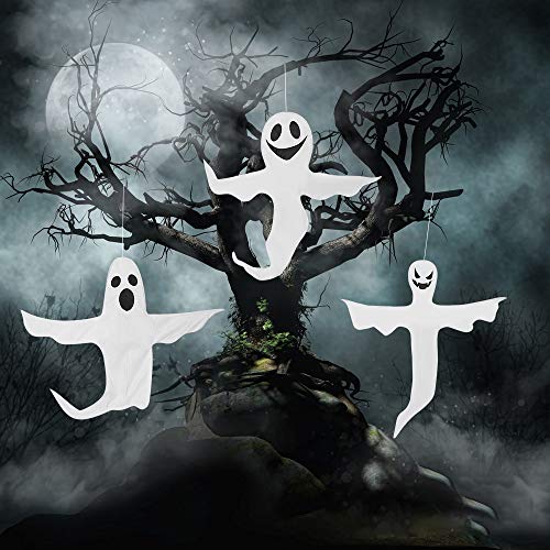 CCINEE Peek A Boo Hanging Ghost 50" X 53" Large Spooky Outdoor Decoration for Halloween Party Lawn Patio Haunted House Props Supply