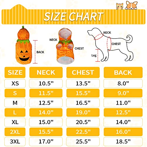 Delifur Dog Cat Halloween Pumpkin Costume Puppy Fleece Hoodie Coat for Small to Medium Dogs (Small)