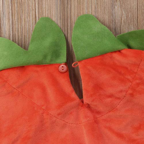 Toddler Infant Baby Boy Girl Halloween Pumpkin Costumes Sleeveless Romper Outfit with Hat (Orange, 6-12 Months)