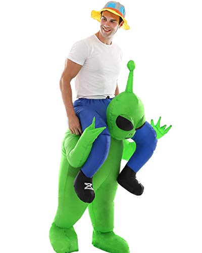 Double Couple Inflatable Alien Dinosaur Costume Halloween Blow up Costumes for Adult Kids