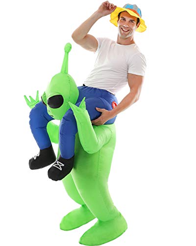 Double Couple Inflatable Alien Dinosaur Costume Halloween Blow up Costumes for Adult Kids