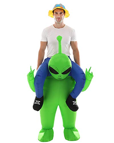 Double Couple Inflatable Alien Dinosaur Costume Halloween Blow up Costumes for Adult Kids