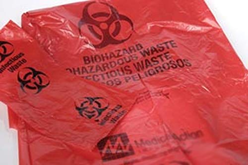 Infectious Waste/Biohazard Bag 23x23" 7-10 Gallons Infectious Waste Red, 115H, 10 Bags