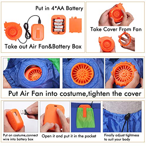 Double Couple Inflatable Alien Dinosaur Costume Halloween Blow up Costumes for Adult Kids