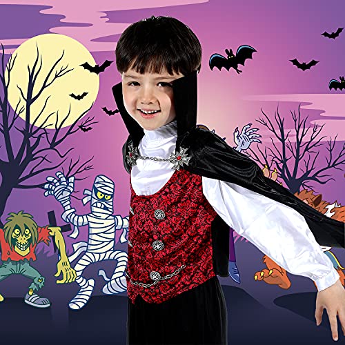 Lingway Toys Kids Vampire of Darkness Costume for Boys Halloween Dress Up Parties with Accessories 12-14