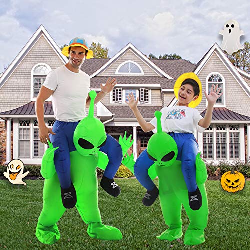 Double Couple Inflatable Alien Dinosaur Costume Halloween Blow up Costumes for Adult Kids