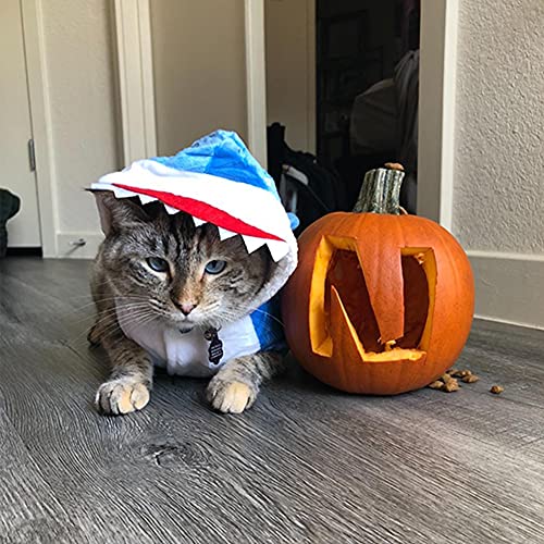NACOCO Dog Shark Costume Cute Pet Clothes Halloween Holiday Coat Hoodie for Cats and Dogs(XS)