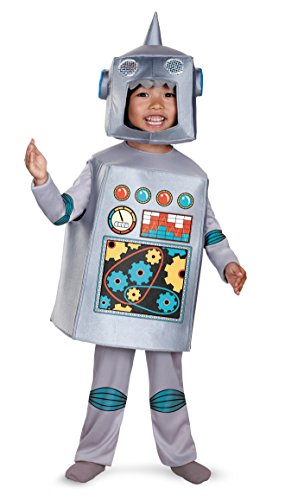 Disguise Costumes Artsy Heartsy Retro Robot Costume, Silver/Red/Blue/Yellow, Large