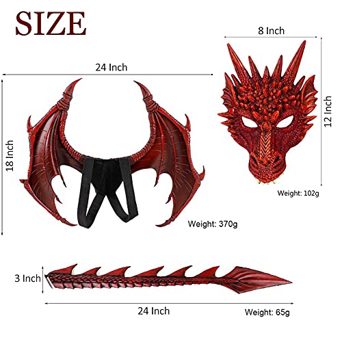 Forart Kids Fantasy Halloween Dinosaurio Dragon Costume Child Animal Mask Wing Tail Accessory for Halloween Party