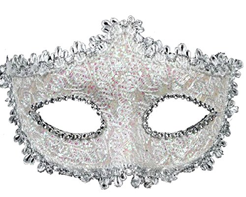 Geek-M Women Halloween Costume Mask Venetian Mask for Masquerade Ball Party White