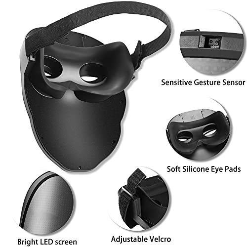 Funle Led Mask Smart Cool Light Up Rave Digital Electric Glow DJ Mask Face Transforming Halloween Costume Mask for Kid Adult