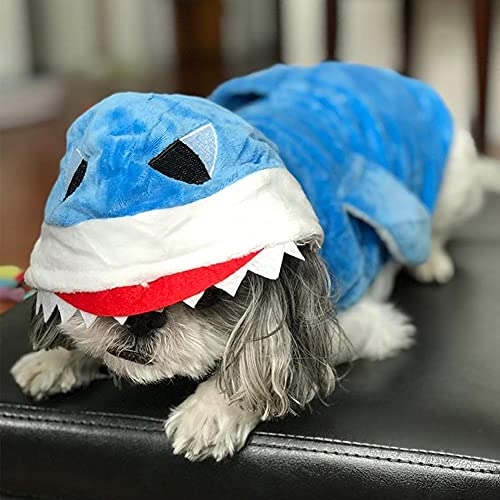 NACOCO Dog Shark Costume Cute Pet Clothes Halloween Holiday Coat Hoodie for Cats and Dogs(XS)