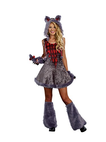 Dreamgirl Girls Werewolf Costume, Junior Full Moon Sass, Teen Halloween Costume - Large