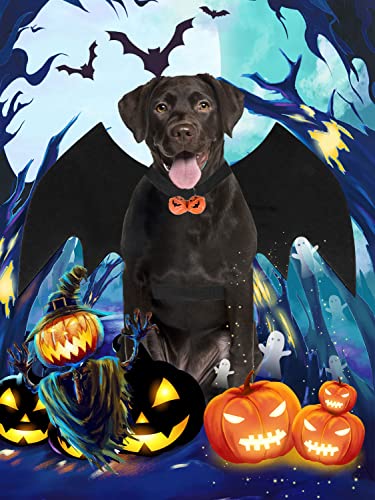 Halloween Dog Bat Wings Costume, Pet Halloween Cosplay Party Dress Up Costume for Large Dog(L)