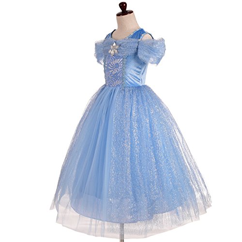 Dressy Daisy Girls' Princess Dress Costume Christmas Halloween Fancy Dresses Up Butterfly Size 6X-8 Blue