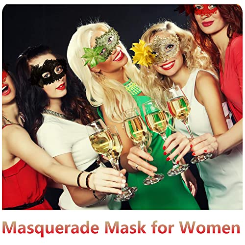 Geek-M Women Halloween Costume Mask Venetian Mask for Masquerade Ball Party White