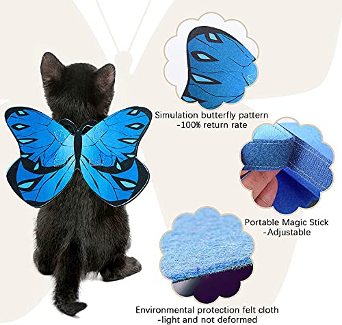 Cat Butterfly Costume Halloween Wings for Small Dogs and Cats, Puppy Cat Apparel Clothes for Halloween Party Decoration