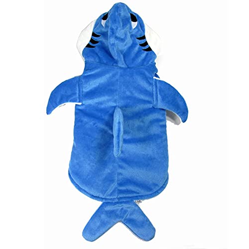 NACOCO Dog Shark Costume Cute Pet Clothes Halloween Holiday Coat Hoodie for Cats and Dogs(XS)