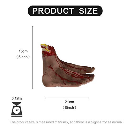 MOLEZU Halloween Realistic Severed Body Part Prop Accessory, Feet and Hands,Black 4 Pieces