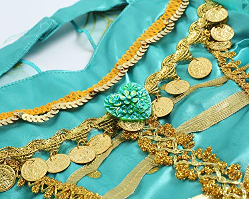 JiaDuo Girls Princess Costume Party Halloween Fancy Dress Up 7-8 Years Green