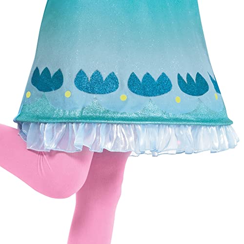 Party City Queen Poppy Halloween Costume for Girls, Trolls World Tour, Medium (8-10), Includes Wig, Dress and Tights