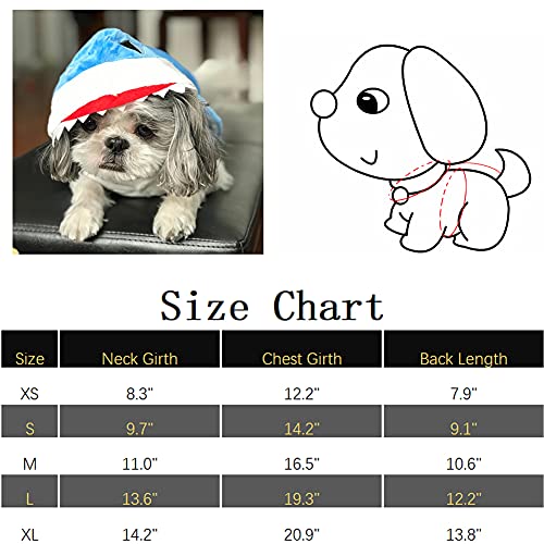 NACOCO Dog Shark Costume Cute Pet Clothes Halloween Holiday Coat Hoodie for Cats and Dogs(XS)
